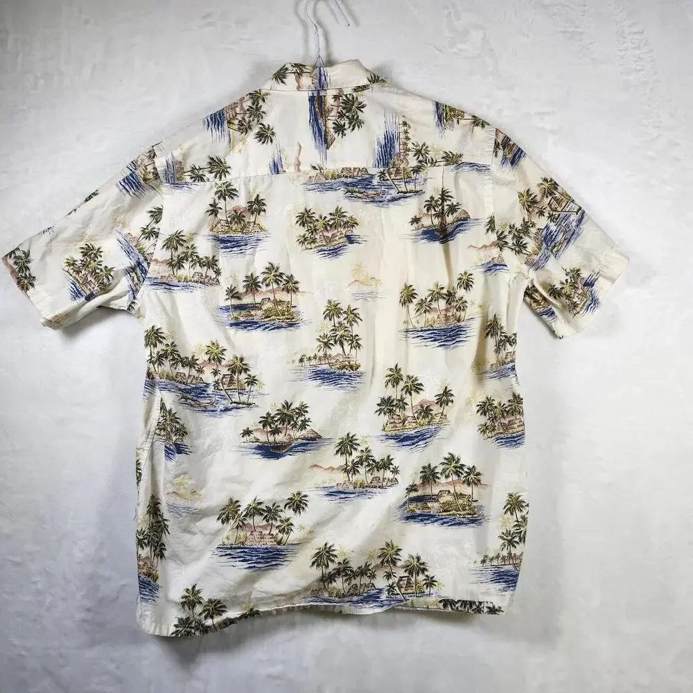 Campia Moda Hawaiian Shirt Size‎ Large Tropical Palm Cotton Casual